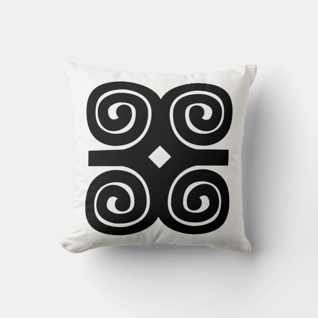 Dwennimmen - Sterkte en Humiliteit Adinkra-symbool Kussen (Voorkant)