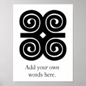 Dwennimmen - Sterkte en Humiliteit Adinkra-symbool Poster (Voorkant)