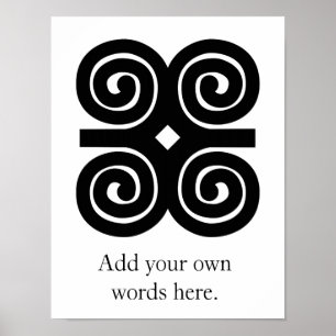 Dwennimmen - Sterkte en Humiliteit Adinkra-symbool Poster