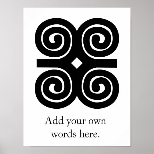 Dwennimmen - Sterkte en Humiliteit Adinkra-symbool Poster (Voorkant)