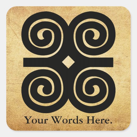 Dwennimmen - Sterkte en Humiliteit Adinkra-symbool Vierkante Sticker (Voorkant)