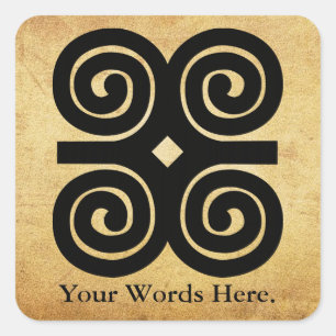 Dwennimmen - Sterkte en Humiliteit Adinkra-symbool Vierkante Sticker