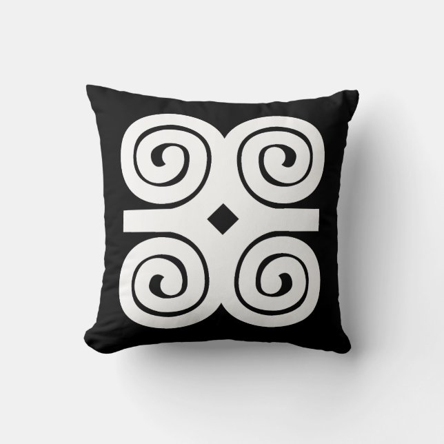 Dwennimmen Sterkte|Humility White Adinkra-symbool Kussen (Voorkant)