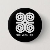 Dwennimmen Sterkte|Humility White Adinkra-symbool Ronde Button 5,7 Cm (Voorkant)