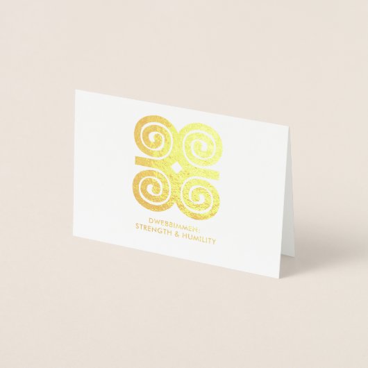 Dwennimmen | Sterkte Nederigheid Adinkra Symbool Folie Kaarten (Voorkant)