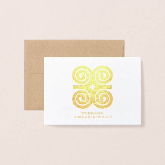 Dwennimmen | Sterkte Nederigheid Adinkra Symbool Folie Kaarten (Voorkant met envelop)