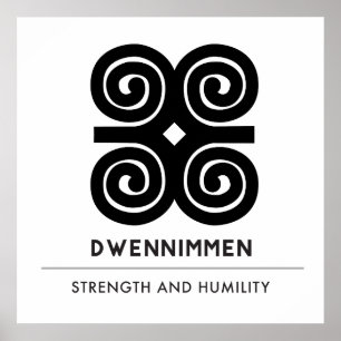 Dwennimmen Sterth   Humility Adinkra-symbool Poster
