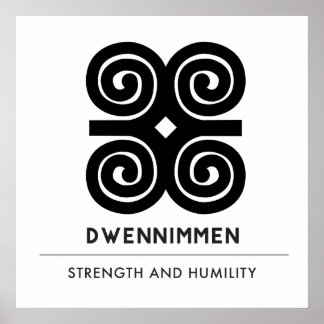 Dwennimmen Sterth | Humility Adinkra-symbool Poster