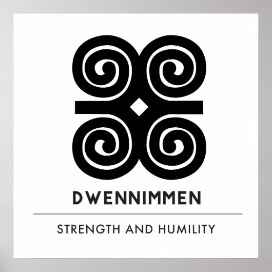 Dwennimmen Sterth | Humility Adinkra-symbool Poster (Voorkant)