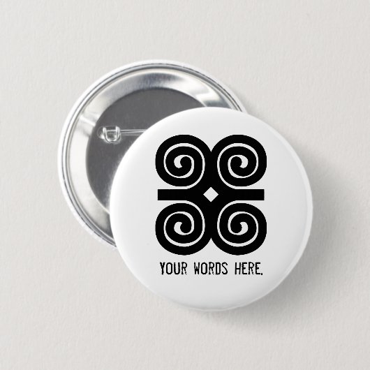 Dwennimmen Sterth | Humility Adinkra-symbool Ronde Button 5,7 Cm (Voorkant /achterkant)