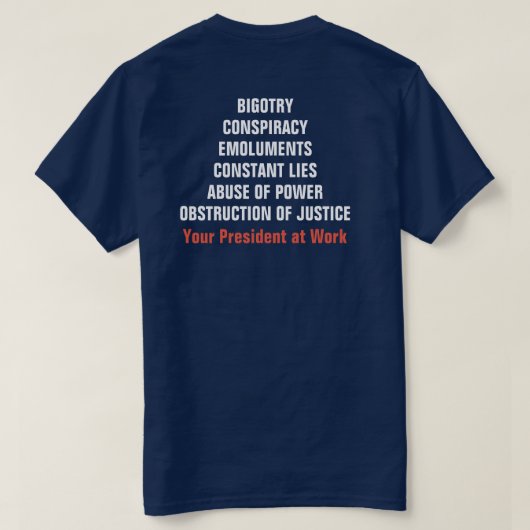 Dweperij Collusie Emolumenten Obstructie Impeach T-shirt (Design achterkant)