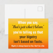 Dweperij is gebaseerd op leugens. Wees geen leugen Briefkaart (Voorkant / Achterkant)