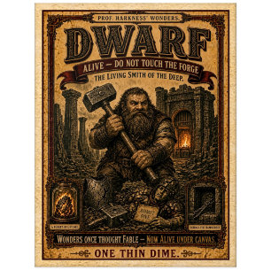 Dwerg, antiek circusmonster briefkaart