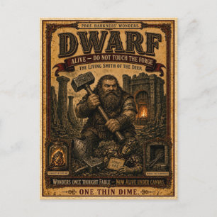 Dwerg, antiek circusmonster briefkaart