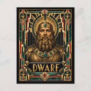 Dwerg, Art Deco Mythisch Briefkaart