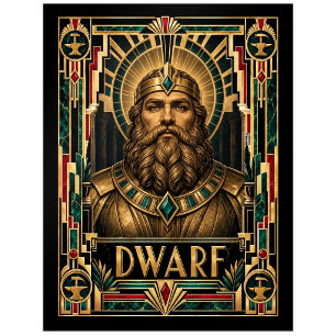 Dwerg, Art Deco Mythisch Briefkaart