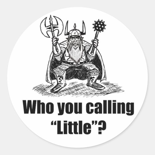 Dwerg-BW Ronde Sticker (Voorkant)