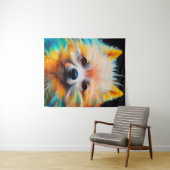 Dwerg Duits Spitz Dog Pet Leuk Schattig Dier Wandkleed (In Situ (horizontaal))