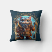 Dwerg Feline Fantasy Avontuur Kussen (Achterkant)