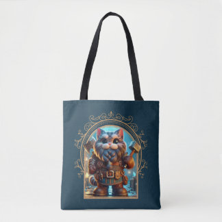 Dwerg Feline Fantasy Avontuur Tote Bag