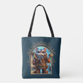 Dwerg Feline Fantasy Avontuur Tote Bag (Achterkant)