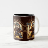 Dwerg Feline Fantasy Avontuur Tweekleurige Koffiemok (Voorkant rechts)