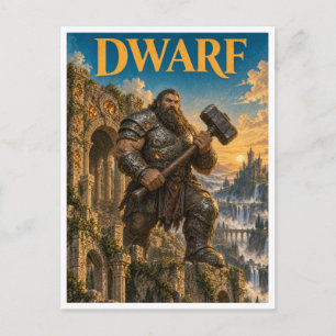 Dwerg, gotische fantasie monster briefkaart