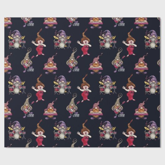 Dwerg Muziekband en diva geven galaconcert Cadeaupapier (Vlak)