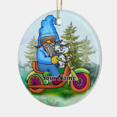 Dwerg op motor keramisch ornament (Links)