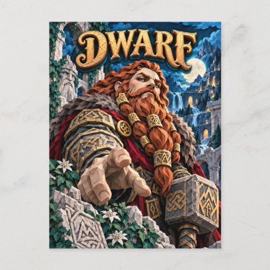 Dwerg, Paper Cut Monster Briefkaart (Voorkant)