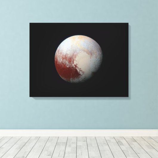 Dwerg Planet Pluto van New Horizons Verpakt Canvas (Insitu (Houten vloer))