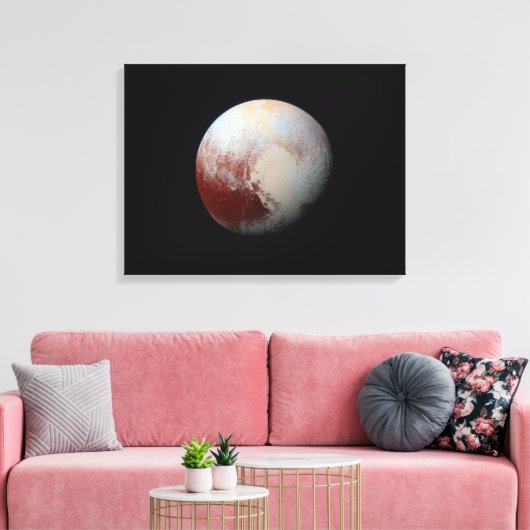 Dwerg Planet Pluto van New Horizons Verpakt Canvas (Insitu (Woonkamer))