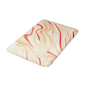 Dwergdoek in heldere beige tonen, rode gebogen spo badmat (Gekanteld)