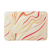 Dwergdoek in heldere beige tonen, rode gebogen spo badmat (Voorkant)