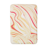 Dwergdoek in heldere beige tonen, rode gebogen spo badmat (Voorkant Verticaal)