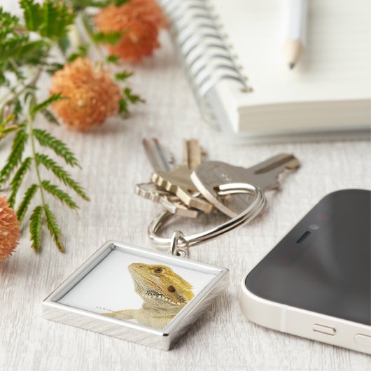 Dwergdraak (Pogona Vitticeps) Sleutelhanger (Zijkant)