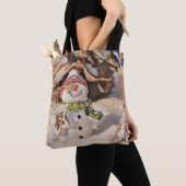 Dwergen in de sneeuw aquarel schilderij tote bag (Dichtbij)