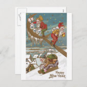 Dwergen leveren goud op nieuwjaarsdag feestdagenkaart (Voorkant / Achterkant)