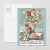 Dwergen met zakken van goud  Nieuwjaar Feestdagenkaart (Voorkant / Achterkant)