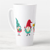 Dwergen wensen je Prettig Kerstfeest Latte Mok (Linkerhoek)