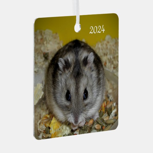 dwerghamster metalen ornament (Voorkant Rechts)