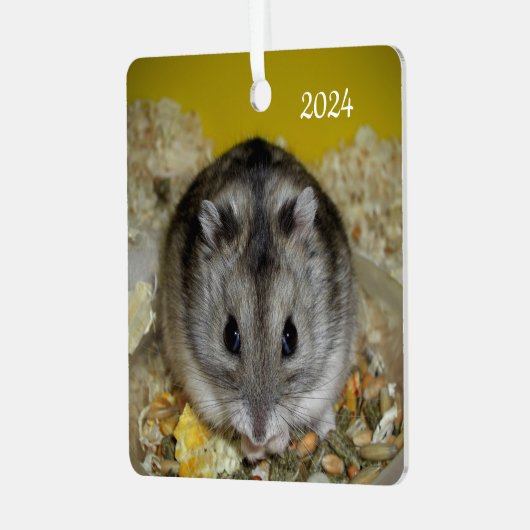 dwerghamster metalen ornament (Voorkant links)