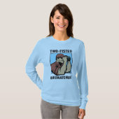 Dwerghoes voor dames met twee vingers t-shirt (Voorkant volledig)