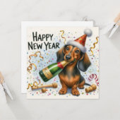 Dwerghond Wenskaart Kaart (Voorkant / Achterkant in situ)