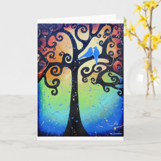 Dwergpapegaaien Kaart (Gele Bloem)