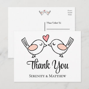 Dwergpapegaaien Zwarte Roze Liefdesduiven Bruiloft Briefkaart