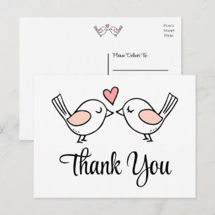 Dwergpapegaaien Zwarte Roze Liefdesduiven Bruiloft Briefkaart