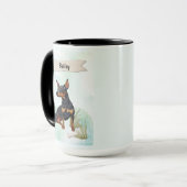 Dwergpinscher Aquarel Gepersonaliseerde Hond Mok (Voorkant links)