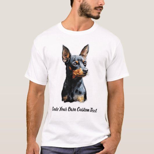 Dwergpinscher hond Maak uw eigen aangepaste tekst T-shirt (Voorkant)