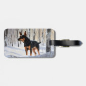 Dwergpinscher Laat het Sneeuwen Kerstmis Bagagelabel (Achterkant horizontaal)